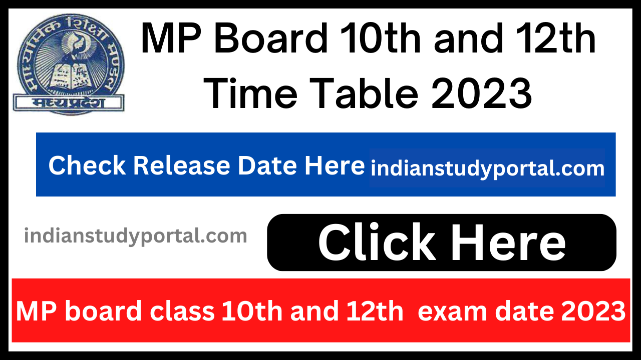 MP Board 10th and 12th Time Table 2023 – Direct Link Class 10 Exam Date Sheet